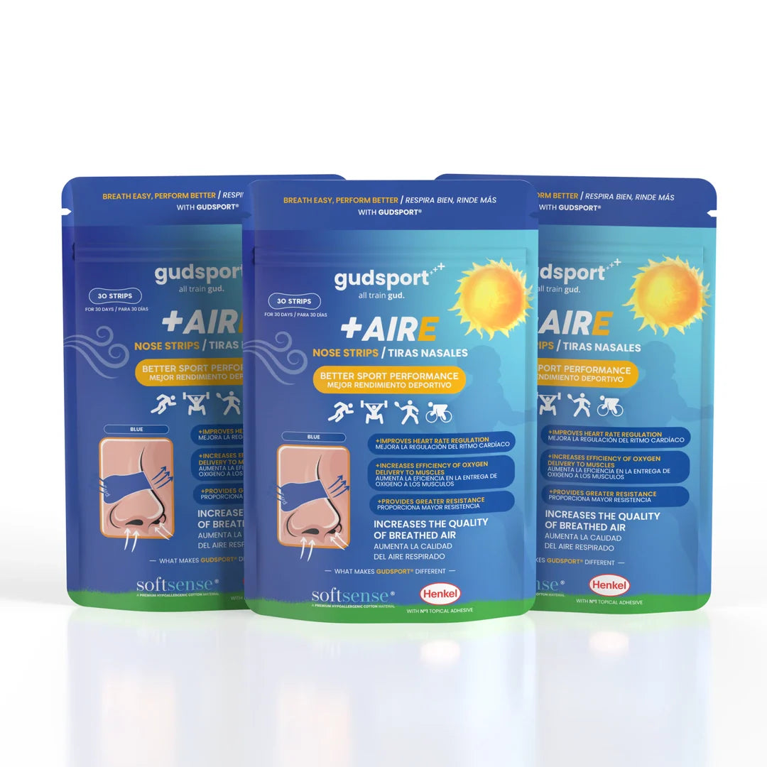 pack de tiras nasales Gudsport para optimizar la respiración durante el deporte